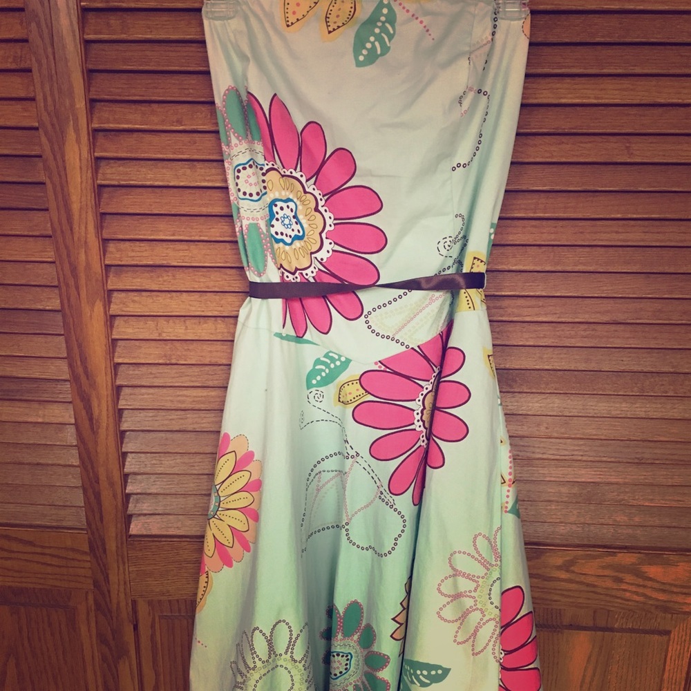 Strapless floral dress